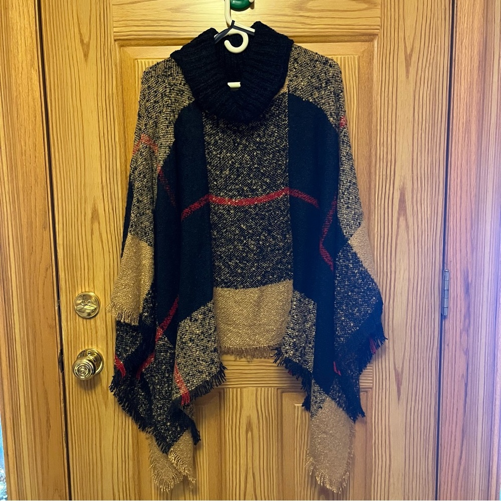 Navy Combo Colored Poncho
